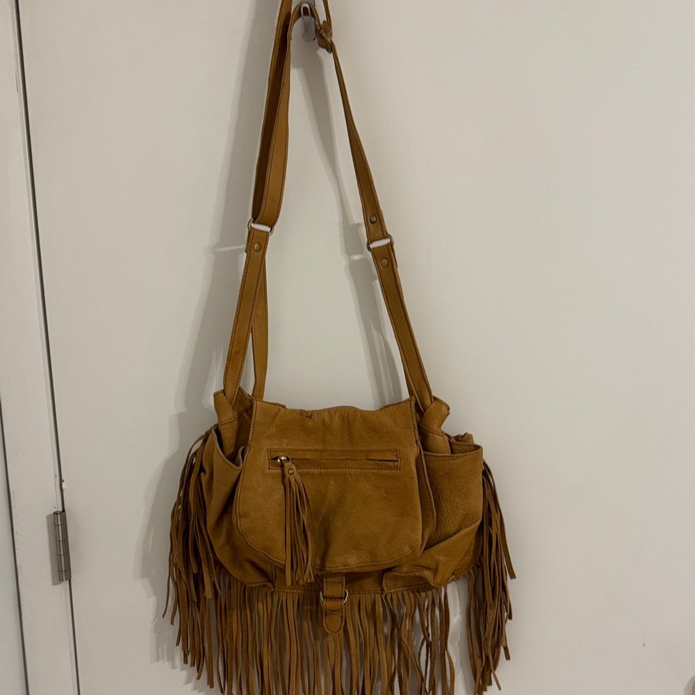 Fringe Tan Shoulder Bag